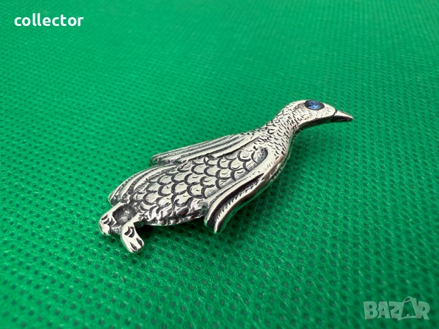 Сребърна брошка на птица - Тетреб / Глухар. №7452, снимка 6 - Други ценни предмети - 51975705