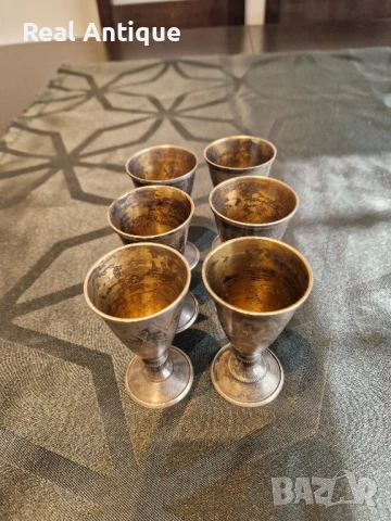 Превъзходен к-т от 6 броя антикварни руски съветски сребърни чашки 875, снимка 8 - Антикварни и старинни предмети - 50928232
