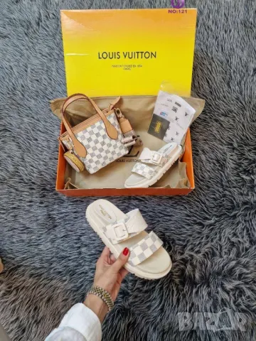 дамски чехли и чанта louis vuitton , снимка 2 - Чанти - 46936135