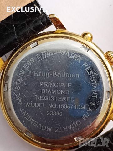 Мъжки часовник  Krug-Baumen - Хронoграф с Диаманти - Модел: 150573DM, снимка 2 - Мъжки - 46433712