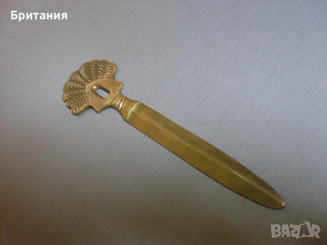 Бронзов нож за писма- кама., снимка 3 - Антикварни и старинни предмети - 52899217