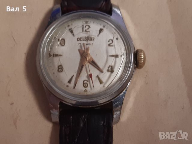 Часовник DELBANA , каишка крокодилска кожа . Работи, снимка 3 - Антикварни и старинни предмети - 46467598