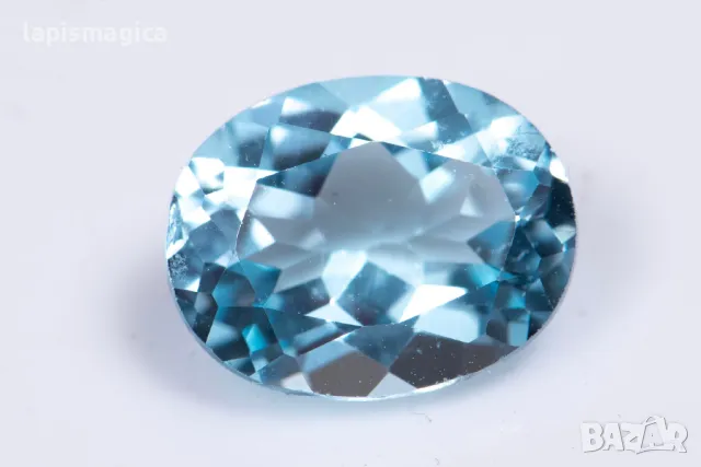 Син топаз 2.85ct 10x8mm овална шлифовка №5, снимка 1 - Други - 48229547