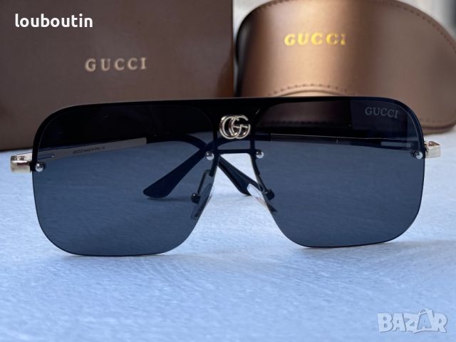 Gucci 2024 мъжки слънчеви очила маска, снимка 5 - Слънчеви и диоптрични очила - 46516745