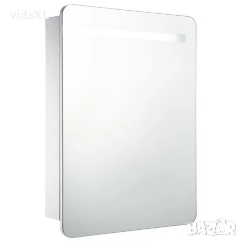 vidaXL LED шкаф с огледало за баня, 60x11x80 см（SKU:285118）, снимка 4 - Шкафове - 48564605