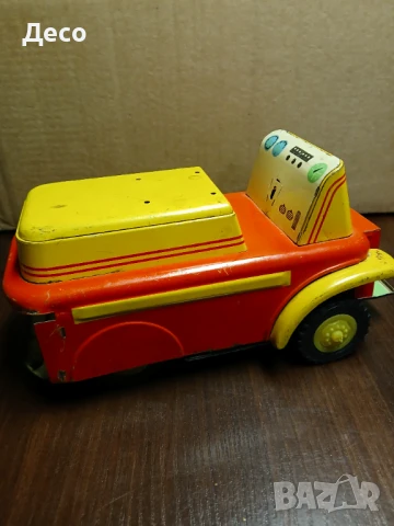 Стара тенекиена играчка мотокар Чехословакия., снимка 4 - Колекции - 50785164