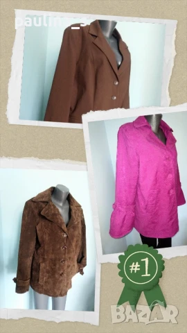 Два различни броя / Разкошно марково сако тип манто / голям размер , снимка 2 - Палта, манта - 30411001