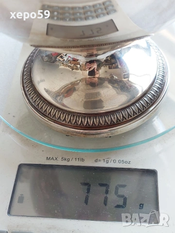 Среърна кана за вода,чай кафе и други напитки,сребро 800,вместимост 1350 мл.3 евро грам-775 грама, снимка 3 - Сервизи - 53707652