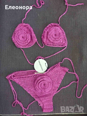 нов плетен бански в розово
