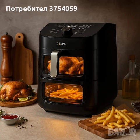 Еър Фрайър 2 в 1 - 11L - Midea , снимка 2 - Фритюрници - 52620500