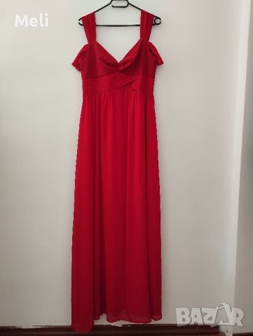 Дамска дълга червена рокля , снимка 4 - Рокли - 46228743