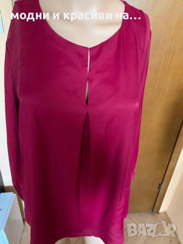 Дамска риза Massimo Dutti, цвят фуксия, размер L, снимка 2 - Ризи - 53525791