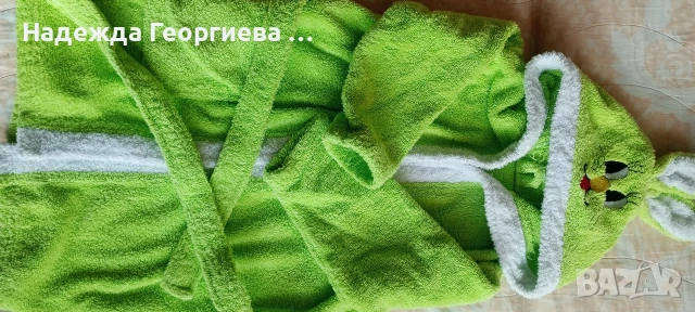 Халатче за момче, зайче и пончо хавлийка за 5-6 годинки, снимка 4 - Хавлии и халати - 53107129