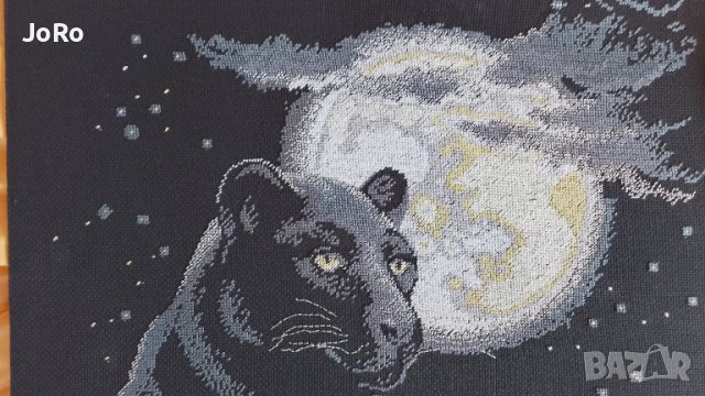 Гоблен "Пълнолуние"- Черната Пантера , снимка 4 - Гоблени - 50933969