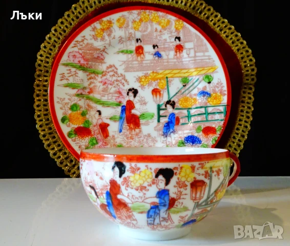 Чаша с чиния японски порцелан. 