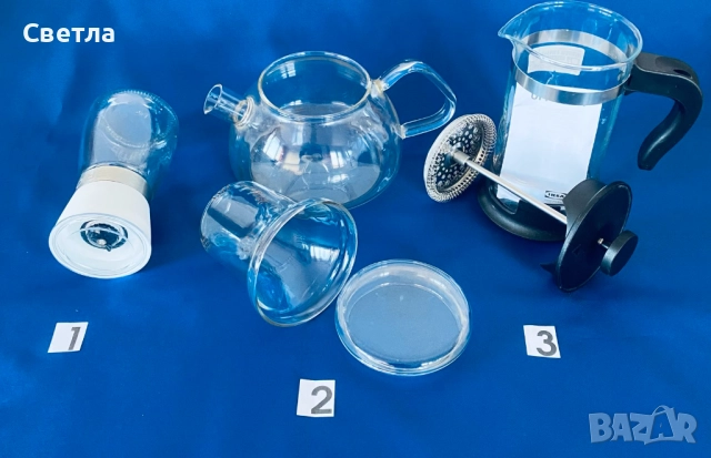 BRIO Мелница за сол/пипер;Стъклена кана-чай JENA GLAS,със стъклена цедка;Френска преса за чай/кафе, снимка 2 - Съдове за готвене - 52867630