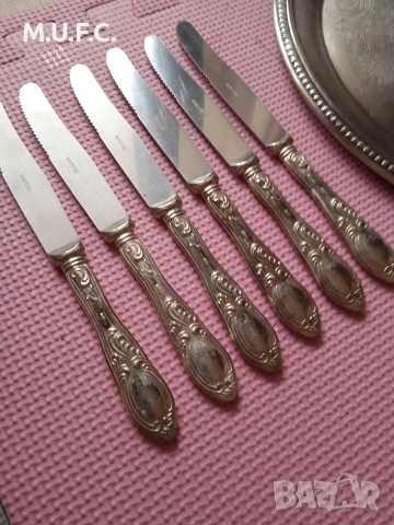 Комплект ножове сребро печат 800, снимка 6 - Антикварни и старинни предмети - 53302934