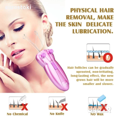 CAPMESSO Електрически епилатор за жени, самобръсначка за премахване на окосмяване по лице, снимка 2 - Епилатори - 51230922