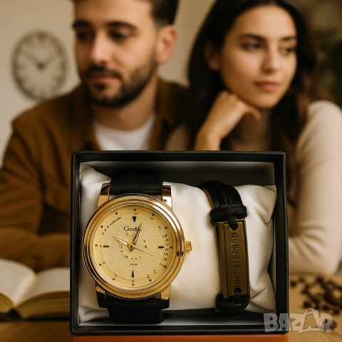 Елегантен кварцов часовник с гривна в подаръчна кутия, снимка 2 - Бижутерийни комплекти - 51947380