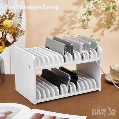 Нова Поставка за 30 мобилни телефона за класна стая офис Дървен органайзер, снимка 2 - Други стоки за дома - 54195299