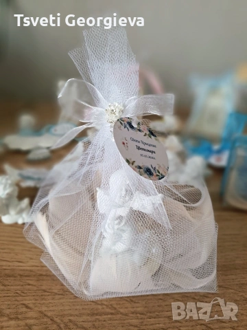 Подаръци за гости - ангелчета, кутийки, крила. Етикети за поводи