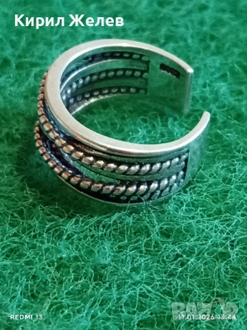 Отворен пръстен стерлингово сребро майсторска ръчна изработка 51957, снимка 3 - Пръстени - 53062437