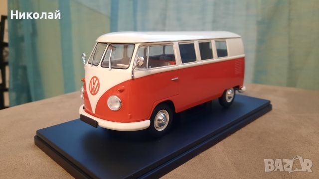 1960 Volkswagen Type 2 Bus T1 1:24 Whitebox/Hachette Diecast Колекционерски модел количка, снимка 4 - Колекции - 45092258