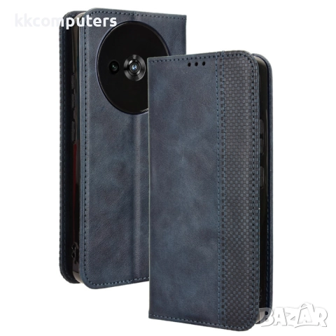 Калъф с протектор за Oukitel C59 Pro – кожен портфейл калъф с ретро текстура и стойка, 4 цвята, снимка 2 - Калъфи, кейсове - 52549488