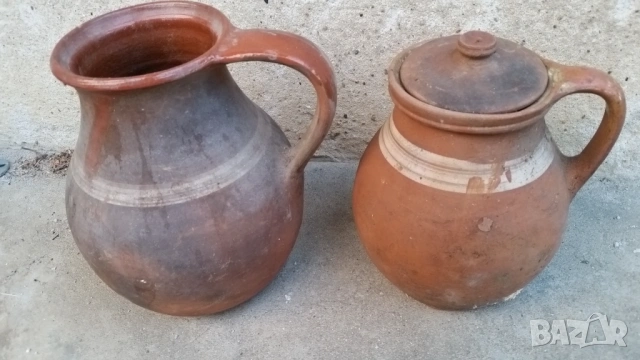 Старо глинено гърне 2 бр., снимка 2 - Декорация за дома - 53593501