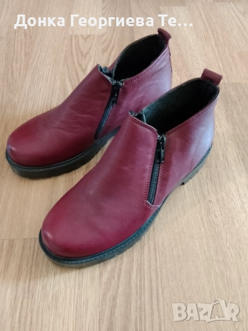 Дамски къси боти от естествена кожа, снимка 2 - Дамски боти - 52849942