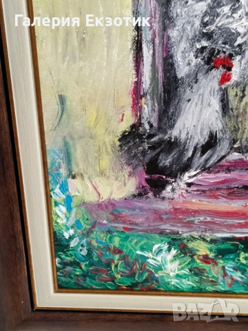 "Маслена картина"Ранобудно петленце" с подарък авторско стихче, снимка 2 - Картини - 54152498