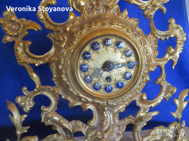 Каминен бароков часовник, снимка 2 - Антикварни и старинни предмети - 45158860