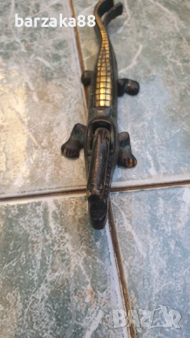 Бронзова Орехотрошачка Трошачка Крокодил, снимка 3 - Колекции - 52372791