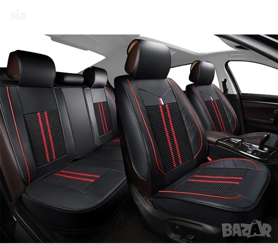 Тапицерия за кола - 5 части /К-Т Черно / Червено, снимка 2 - Аксесоари и консумативи - 51729430