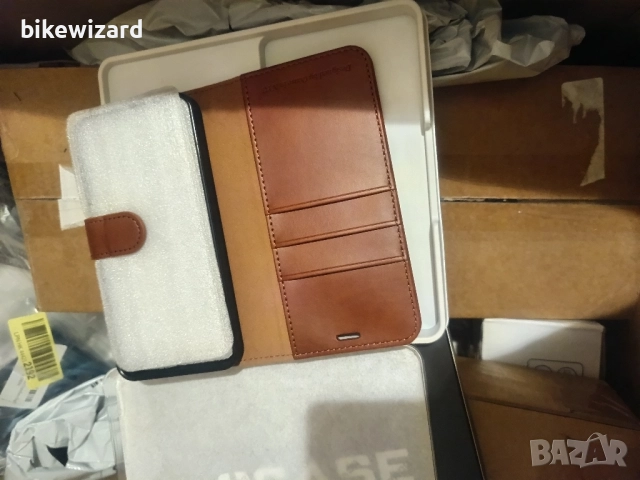 Кожен калъф за Samsung Galaxy S24, удароустойчив магнитен, с безжично зареждане кафяв, 6.1 инча НОВ, снимка 5 - Калъфи, кейсове - 52697981