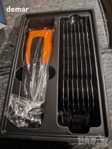 PAPMINI Комплект машинка за подстригване на кучета оранжево-черна с LED дисплей, 3 скорости, снимка 3 - За кучета - 45980385