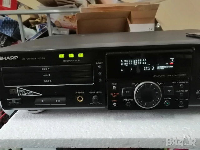 SHARP MD-R3 MiniDisk + 3 CD, снимка 8 - Декове - 53530785