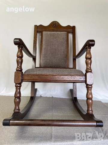 Люлеещ се стол от масив, снимка 2 - Столове - 52506198