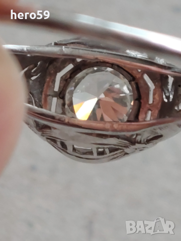 Златен пръстен 18к с Брилянт 0.8 карата(артдеко), снимка 17 - Пръстени - 44958165