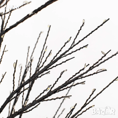 Черна светеща коледна елха, 600 LED, 1.5м – топла бяла светлина_1253806, снимка 3 - Декорация за дома - 52638708