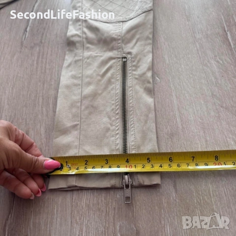 Дамски панталон Stile Benetton с цип до глезена размер W28 М памук/еластан, снимка 7 - Панталони - 53109630