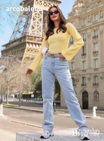 Дамска блуза с оребрени ръкави Chanelle, 4цвята , снимка 15 - Блузи с дълъг ръкав и пуловери - 54150844