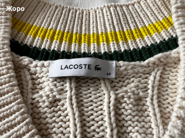 Рядък оригинален пуловер LACOSTE – размер 40 (M) – Oversize – Нов без етикети, снимка 7 - Блузи с дълъг ръкав и пуловери - 53643847