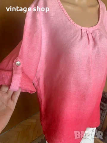 Ленена блуза омбре Charles Vögele , размер L, снимка 5 - Блузи с дълъг ръкав и пуловери - 53849710