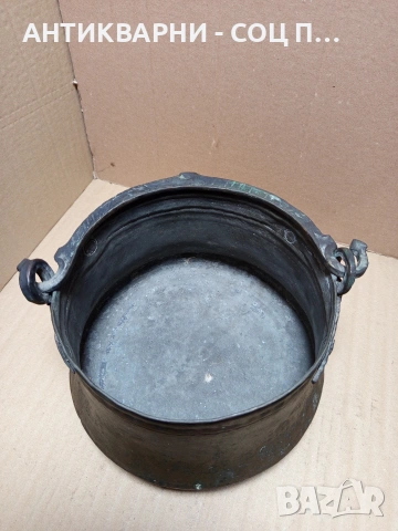 Соц Старо Ръчно Ковано Малко Медно Менче 3лт. Номер 197., снимка 2 - Антикварни и старинни предмети - 53037066