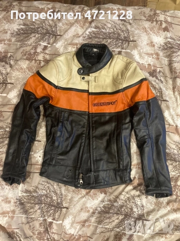 Кожено яке Greenshot мото екипитовка
