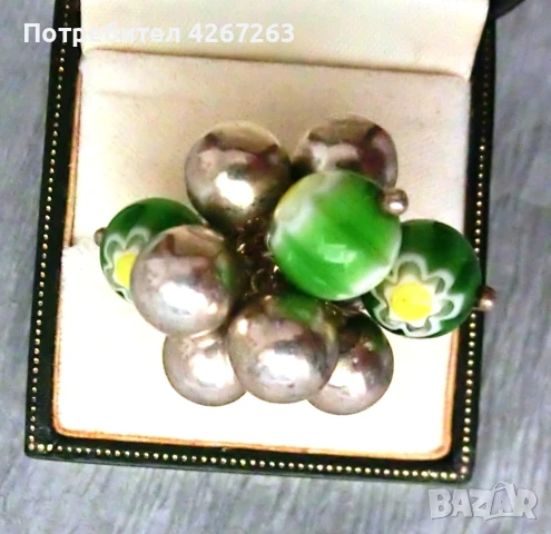 Сребърен пръстен с Millefiori, снимка 4 - Пръстени - 49302294