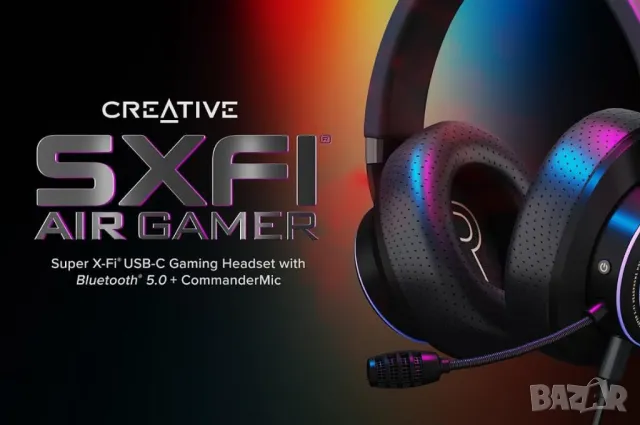 Геймърски слушалки с микрофон CREATIVE SXFI Air Gamer, снимка 2 - Слушалки и портативни колонки - 47892040