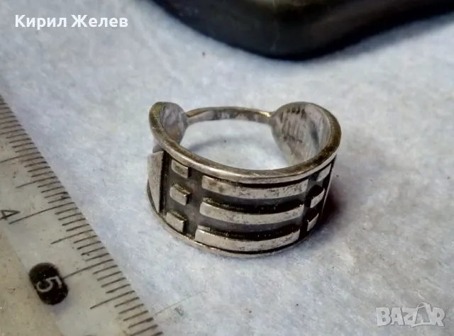 СТИЛНО АРТ ОРНАМЕНТИРАН СРЕБЪРЕН ПРЪСТЕН ЛАКИРАНО СРЕБРО ВИСОКА ПРОБА РЪЧНА ДИЗАЙНЕРСКА РАБОТА 46796
