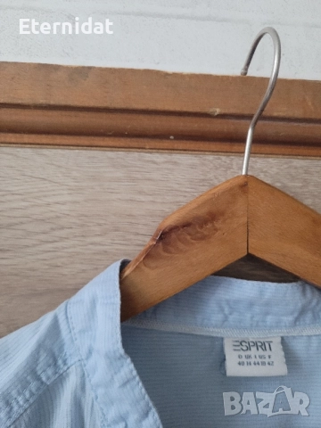 Нова бяла и синя блузка памучна материя ESPRIT , снимка 9 - Тениски - 51518481